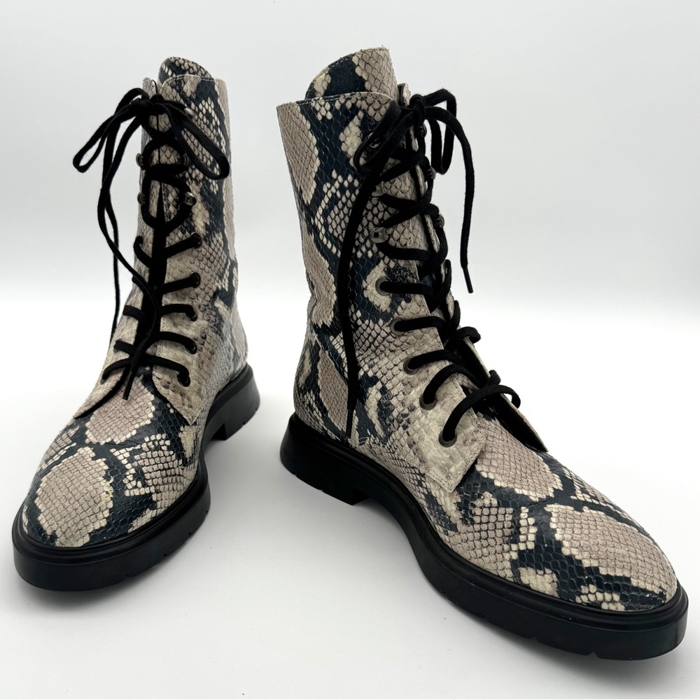 NWOT Stuart Weitzman Mckenzee Snakeskin Combat Boots